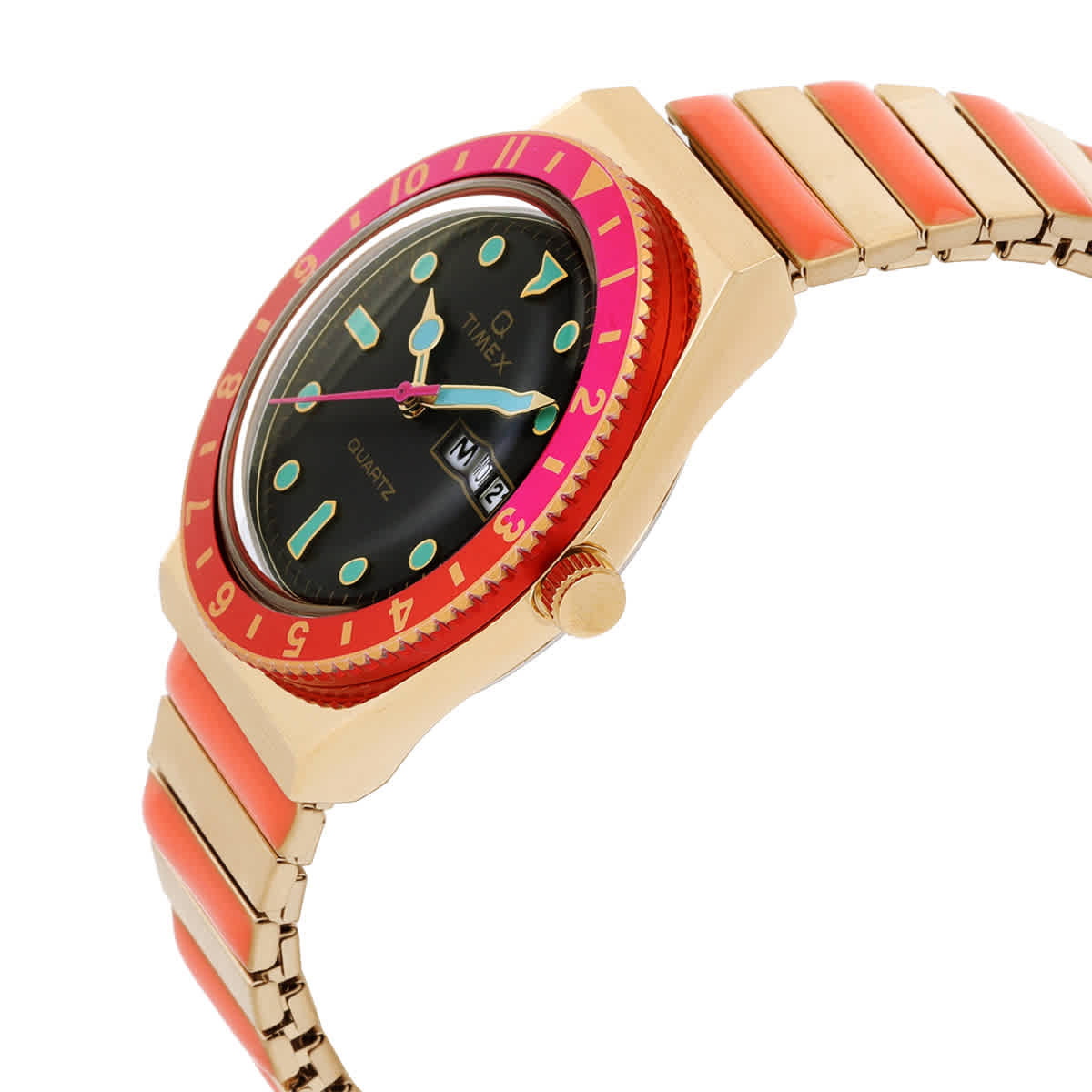 Timex Q Timex Malibu Quartz Black Dial Ladies Watch TW2U81600 Timex