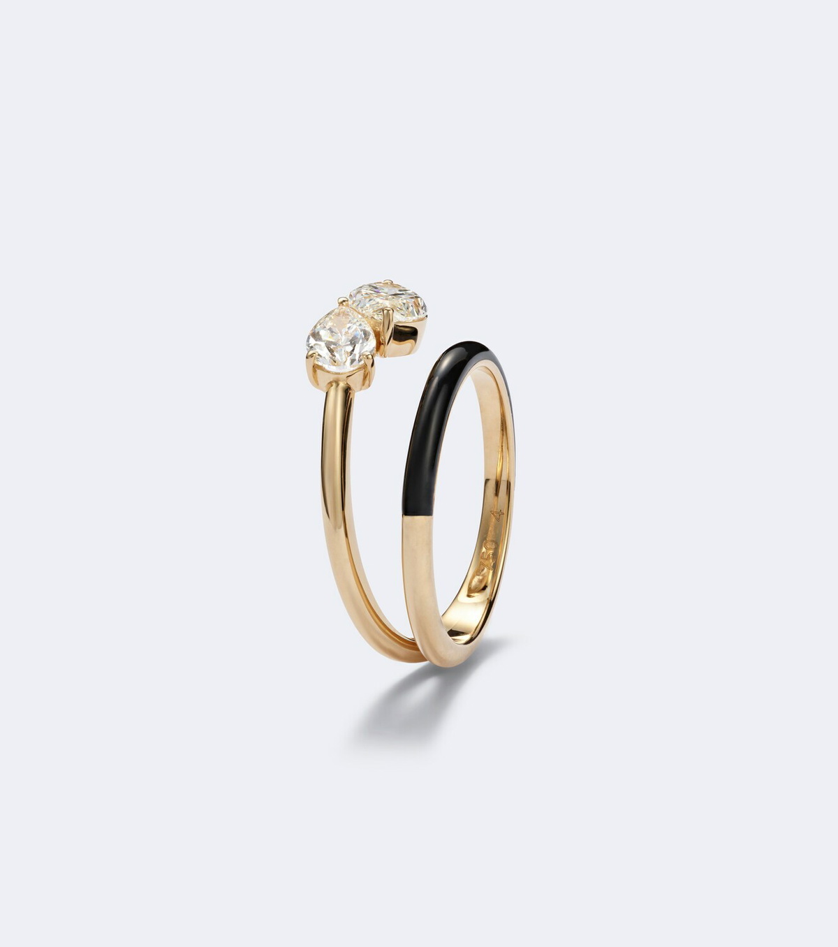 Kamyen Emily 18kt gold and enamel ring with diamonds