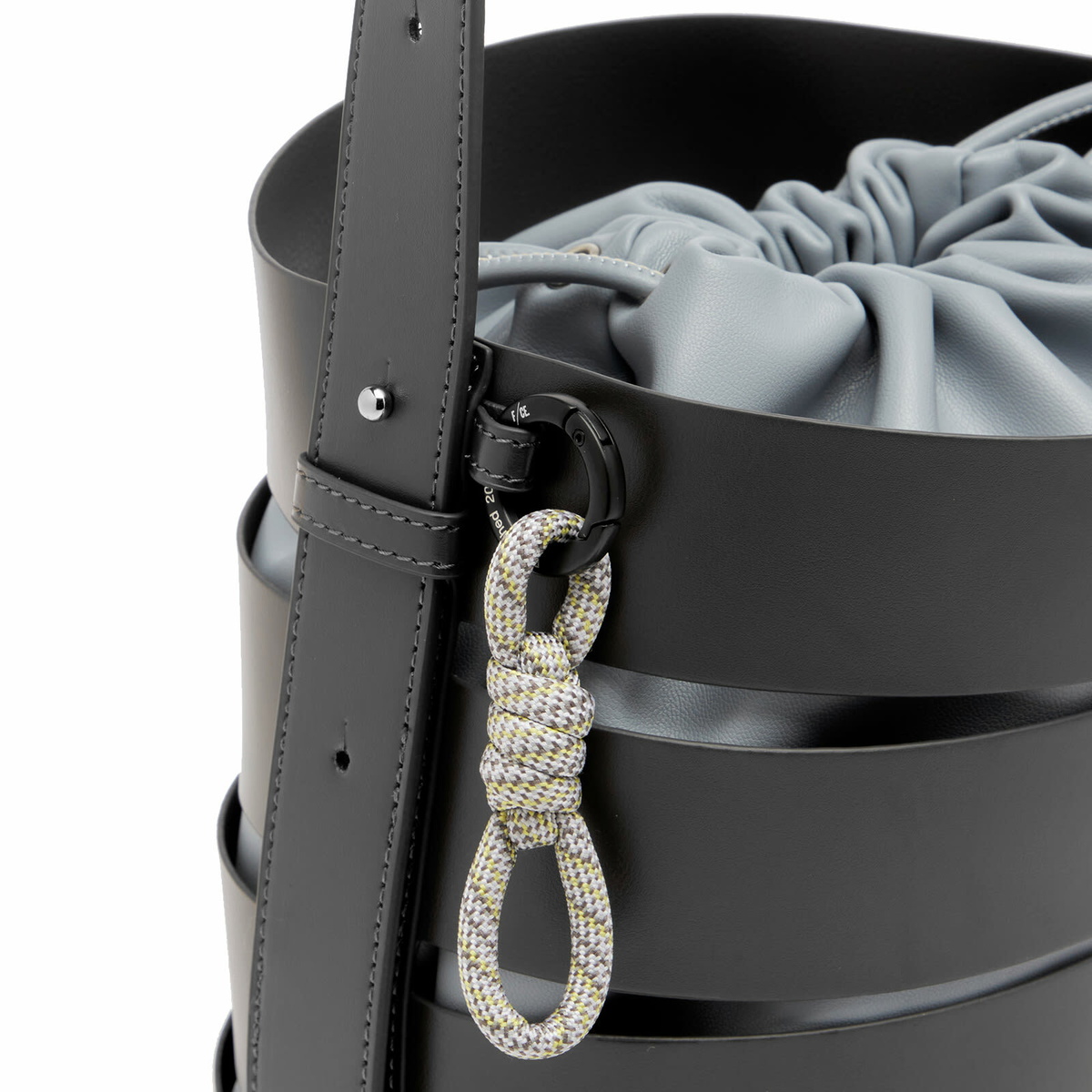 F/CE. Women's Tech Leather Cage Bucket Bag in Grey 