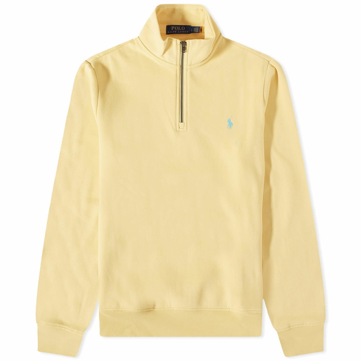 Photo: Polo Ralph Lauren Men's Vintage Fleece Quarter Zip Sweat in Empire Yellow