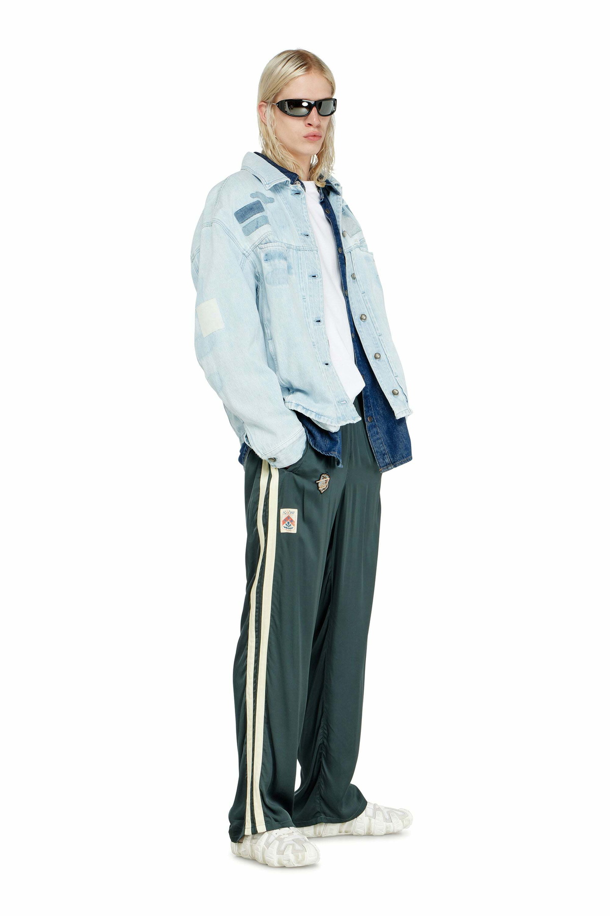 Diesel Satin track pants with patches - Pants - Man -