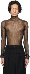 Helmut Lang Black Sheer Turtleneck