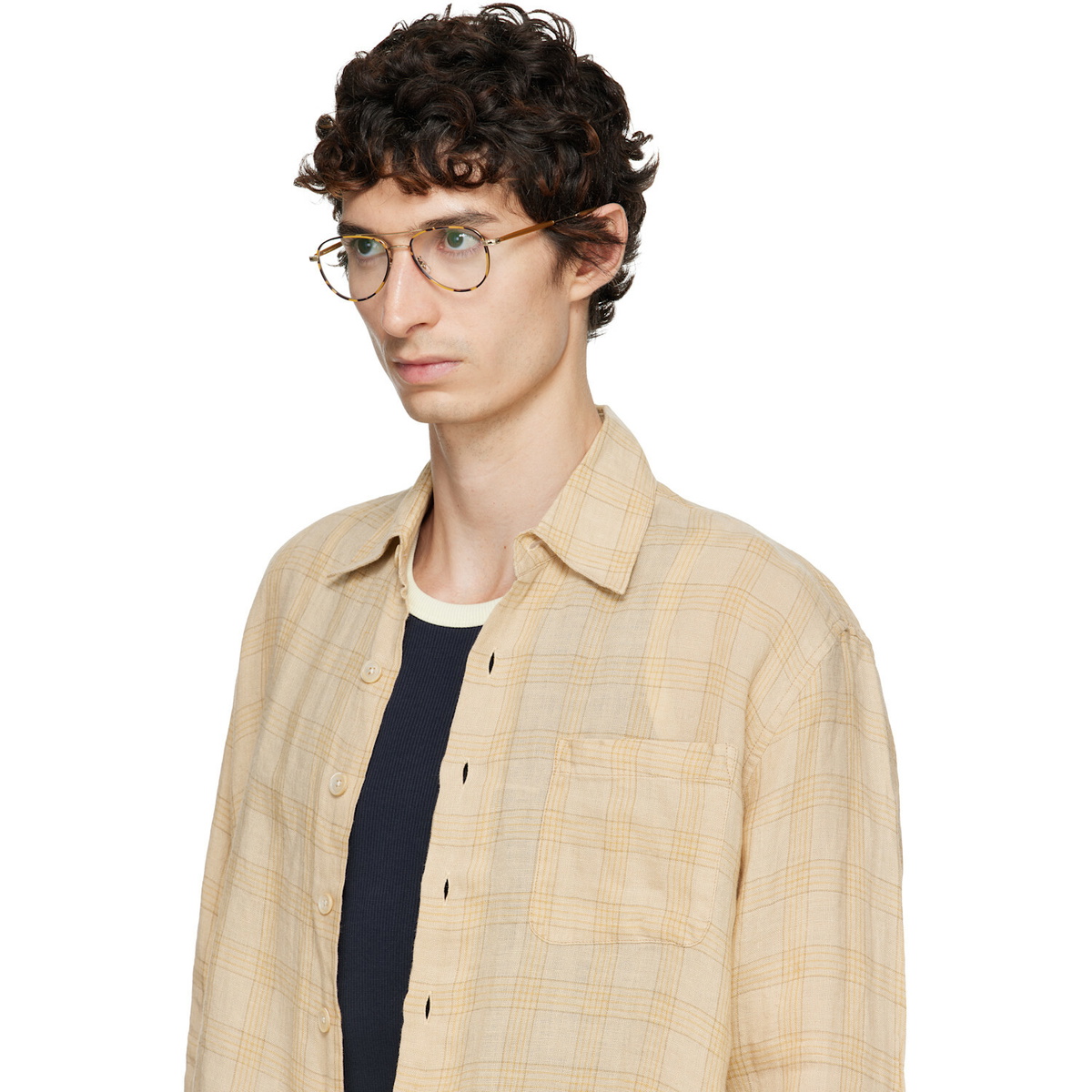 Garrett Leight Gold Linnie Glasses