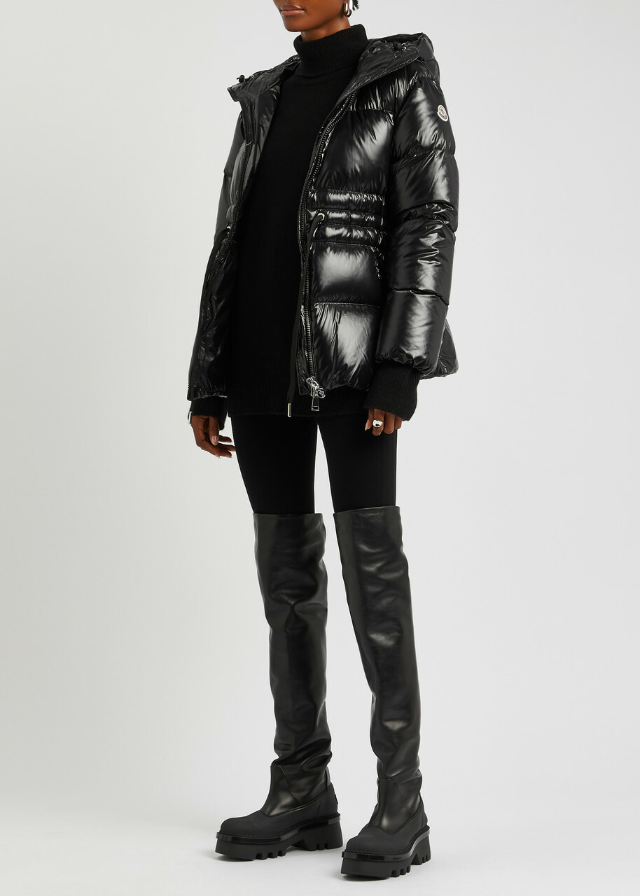 Moncler Taleve Hooded Quilted Shell Jacket Black