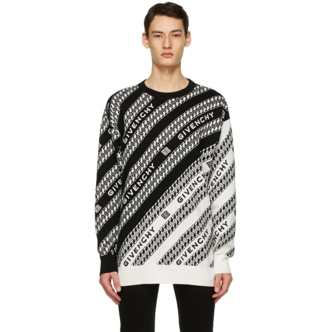 Photo: Givenchy Black and White Oversized Chain Sweater