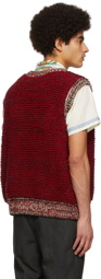 Bode Red Merino Wool Vest