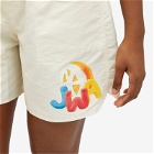 JW Anderson Women's JWA Orange Print Swim Shorts in Cream