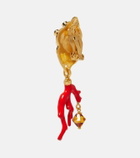 Oscar de la Renta Crystal-embellished clip-on earrings