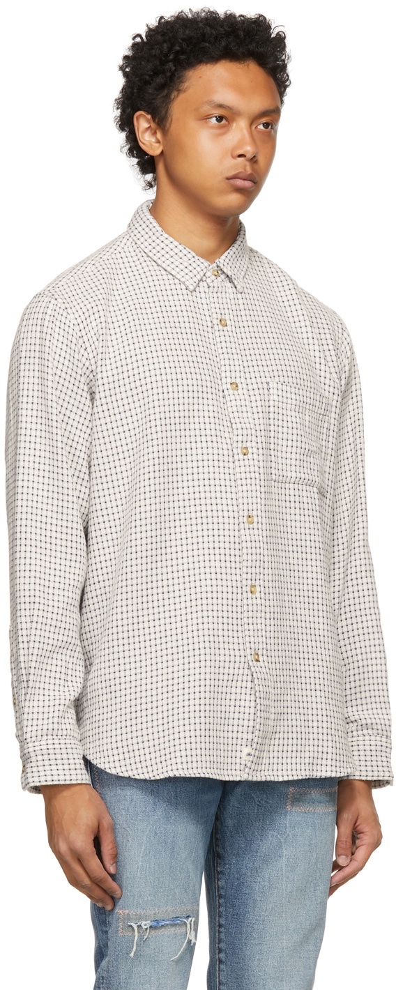 Levi's Made & Crafted White & Navy Crepe Check Standard Shirt