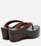 Dries Van Noten Embossed leather thong sandals