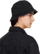 Juun.J Black Faded Denim Bucket Hat