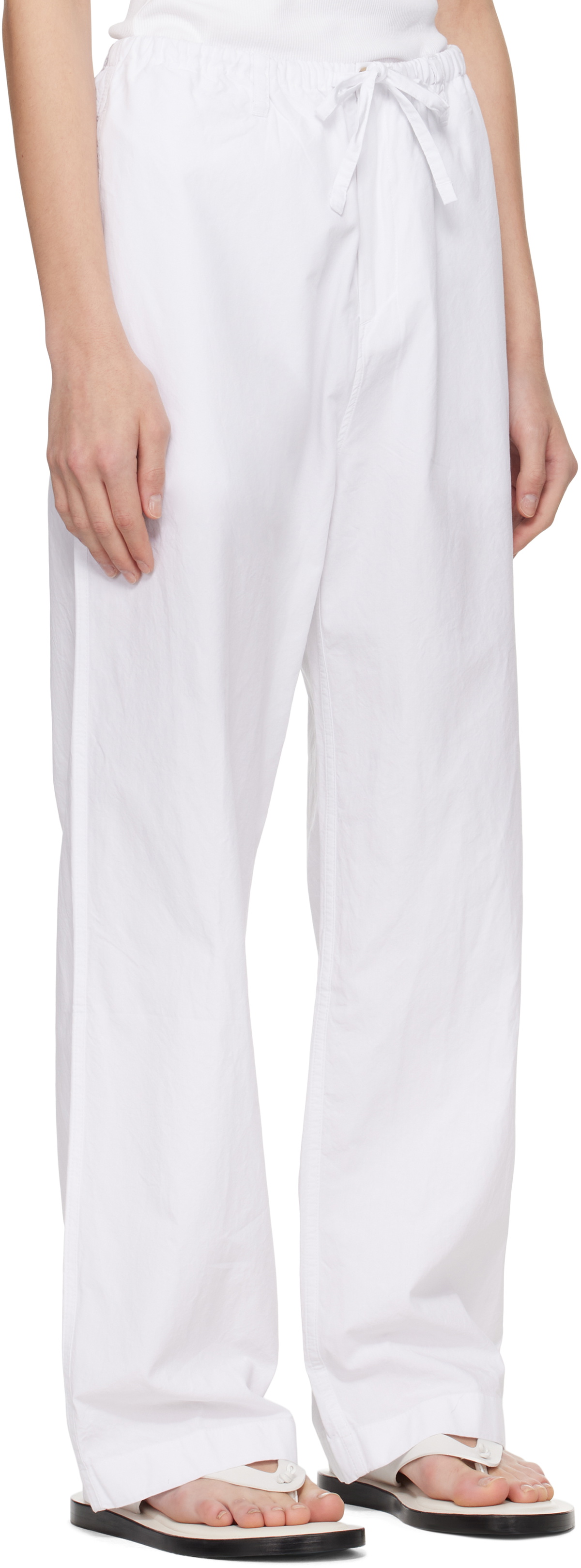 CDLP White Drawstring Trousers
