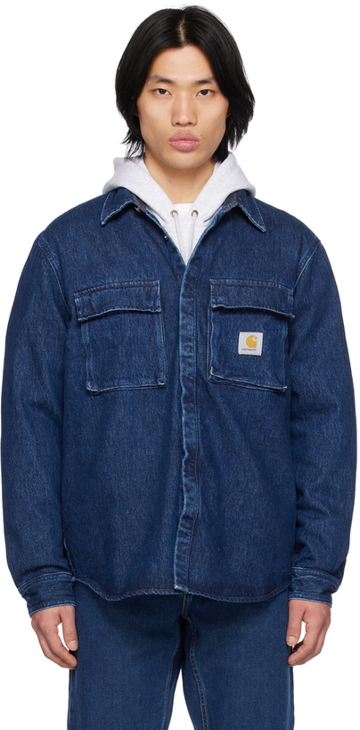 Photo: Carhartt Work In Progress Blue Monterey Denim Shirt