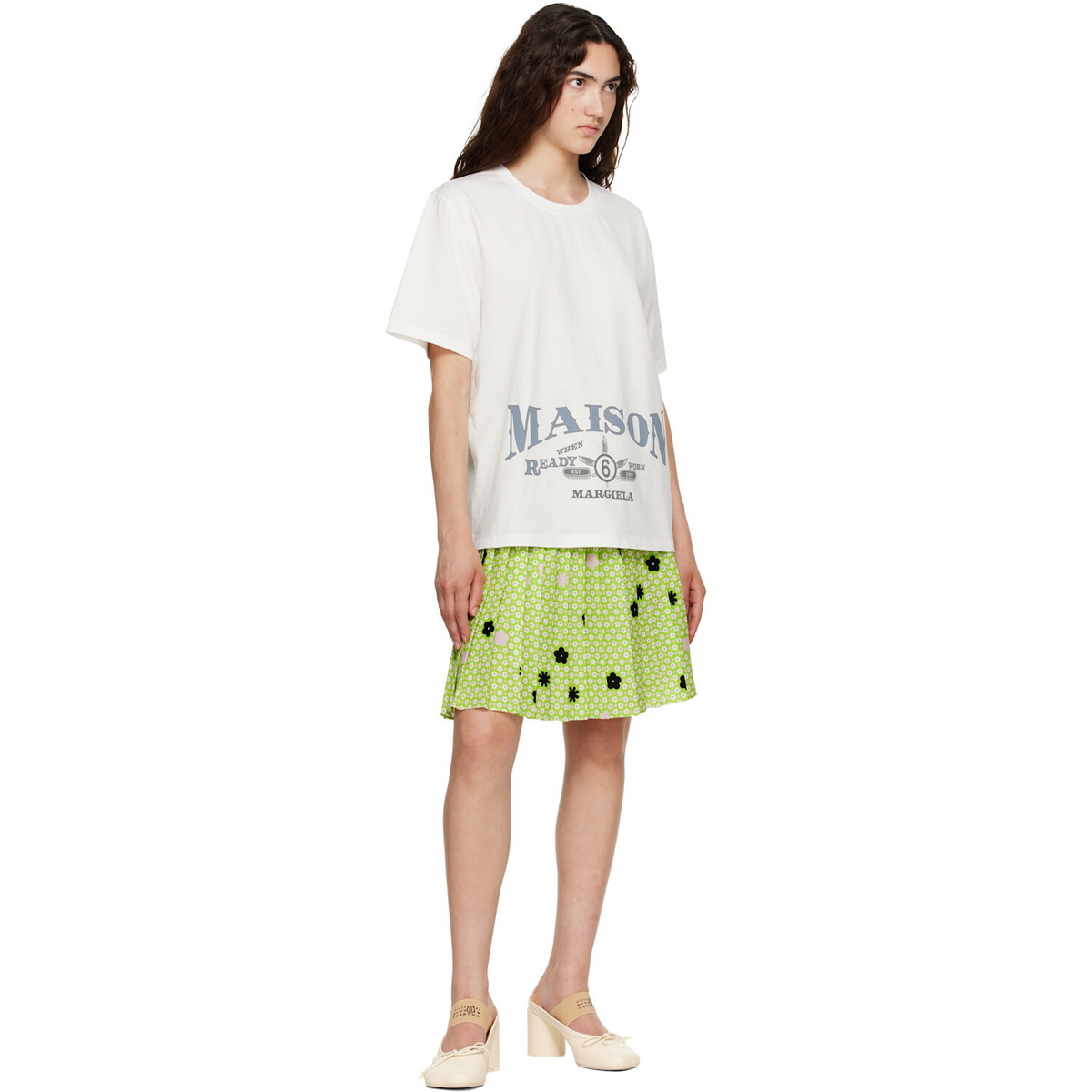MM6 Maison Margiela Off-White Printed T-shirt