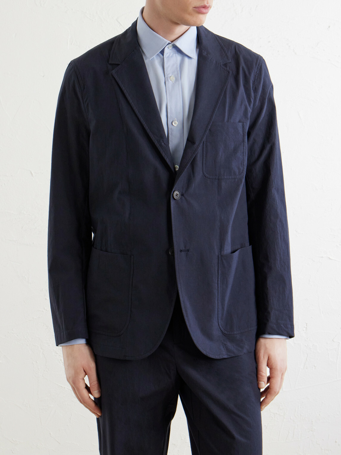 Sunspel - Cotton-Poplin Suit Jacket - Blue