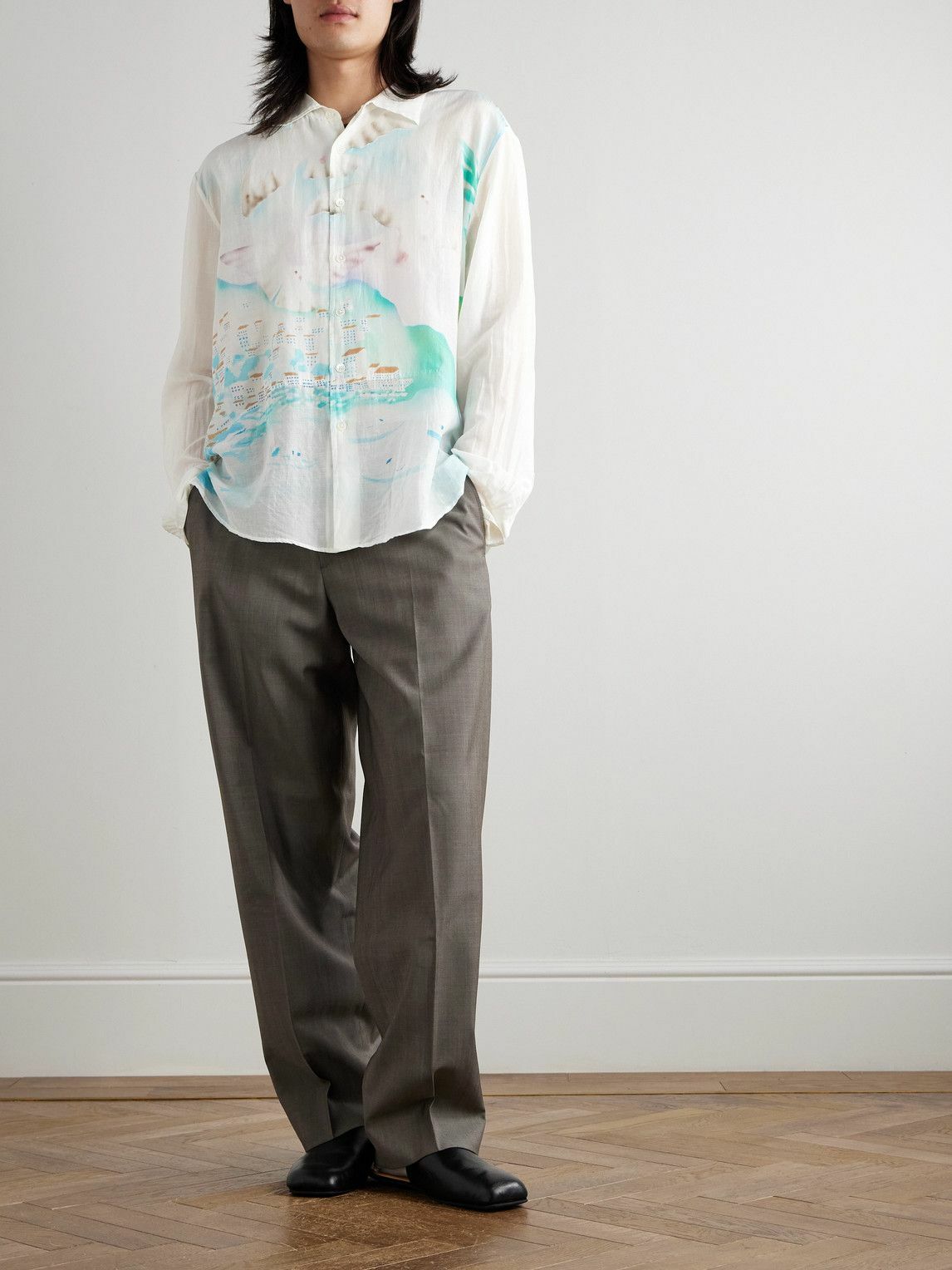 Our Legacy - Adorn Printed Cotton and Silk-Blend Shirt - Blue Our