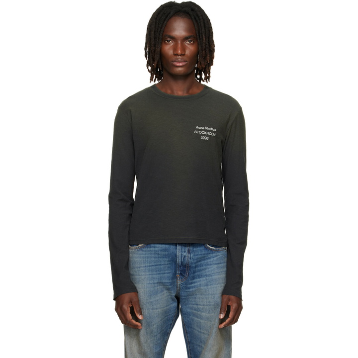 Photo: Acne Studios Black Distressed Logo T-shirt