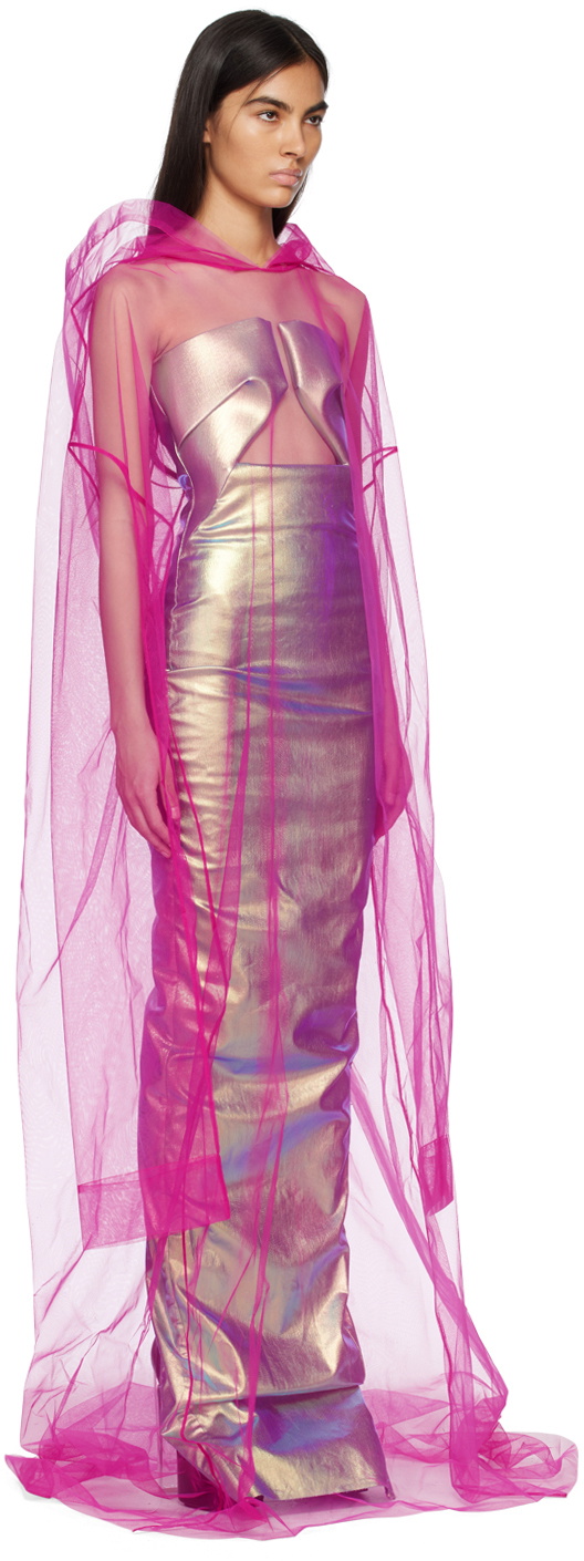 Rick Owens Pink Flyproof Kaftan Coat Rick Owens