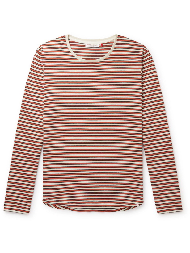 Photo: ORLEBAR BROWN - OB-T Hogarth Slim-Fit Striped Cotton T-Shirt - Pink