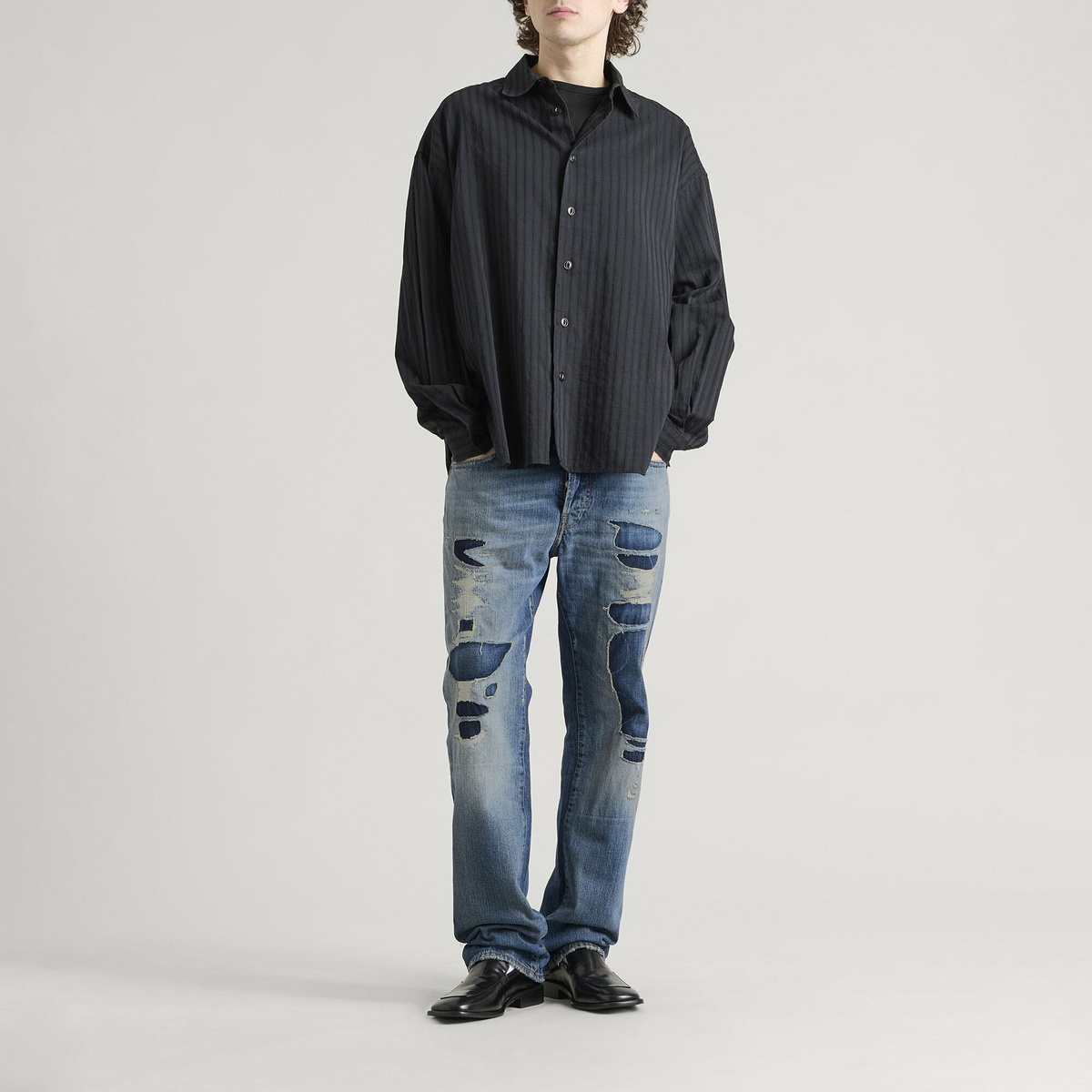 Acne Studios Men's 1996 Blue Map Jeans in Mid Blue