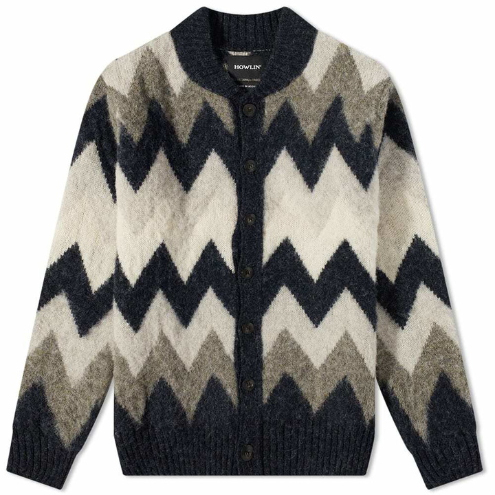 Photo: Howlin by Morrison Men's Howlin' Blue Magician Baseball Cardigan in Charcoal