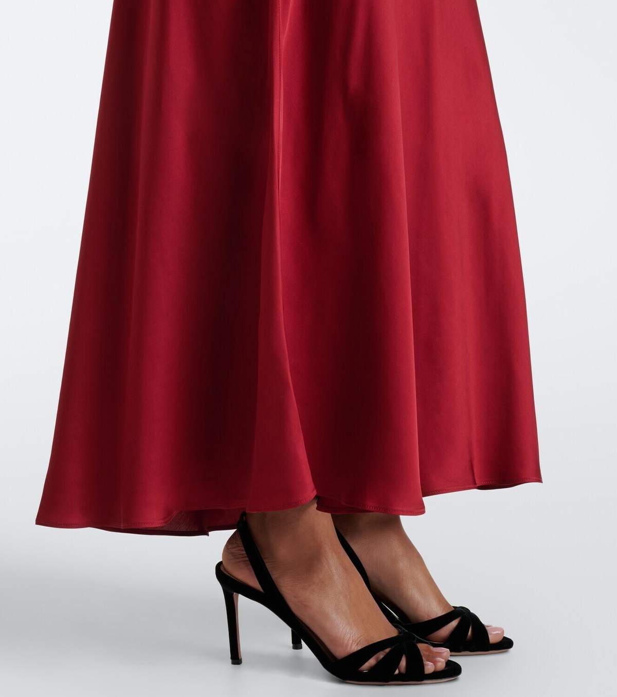 Rixo Larah lace-trimmed satin maxi dress