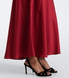 Rixo Larah lace-trimmed satin maxi dress