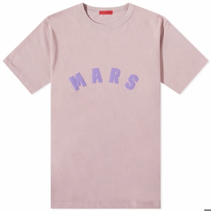Photo: The Future Is On Mars Men's Arc Puff T-Shirt in Mauve/Purple