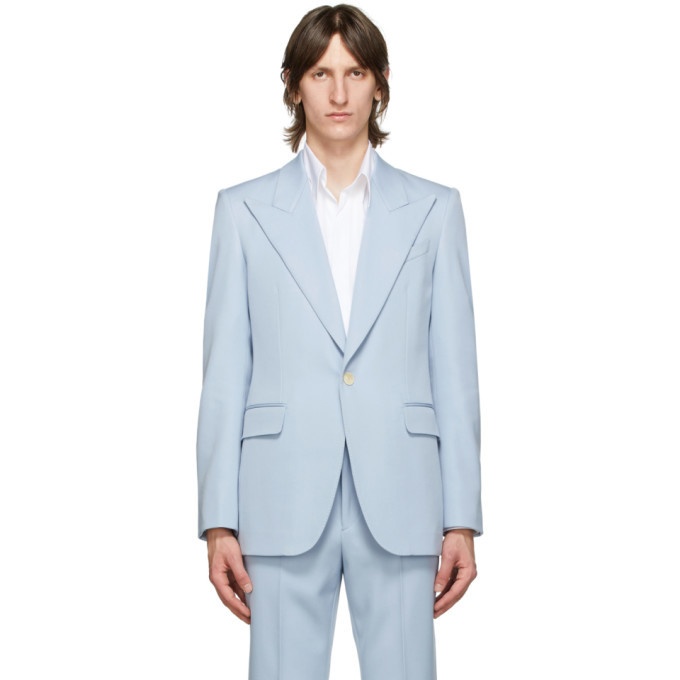Photo: Givenchy Blue Wool Classic Fit Blazer