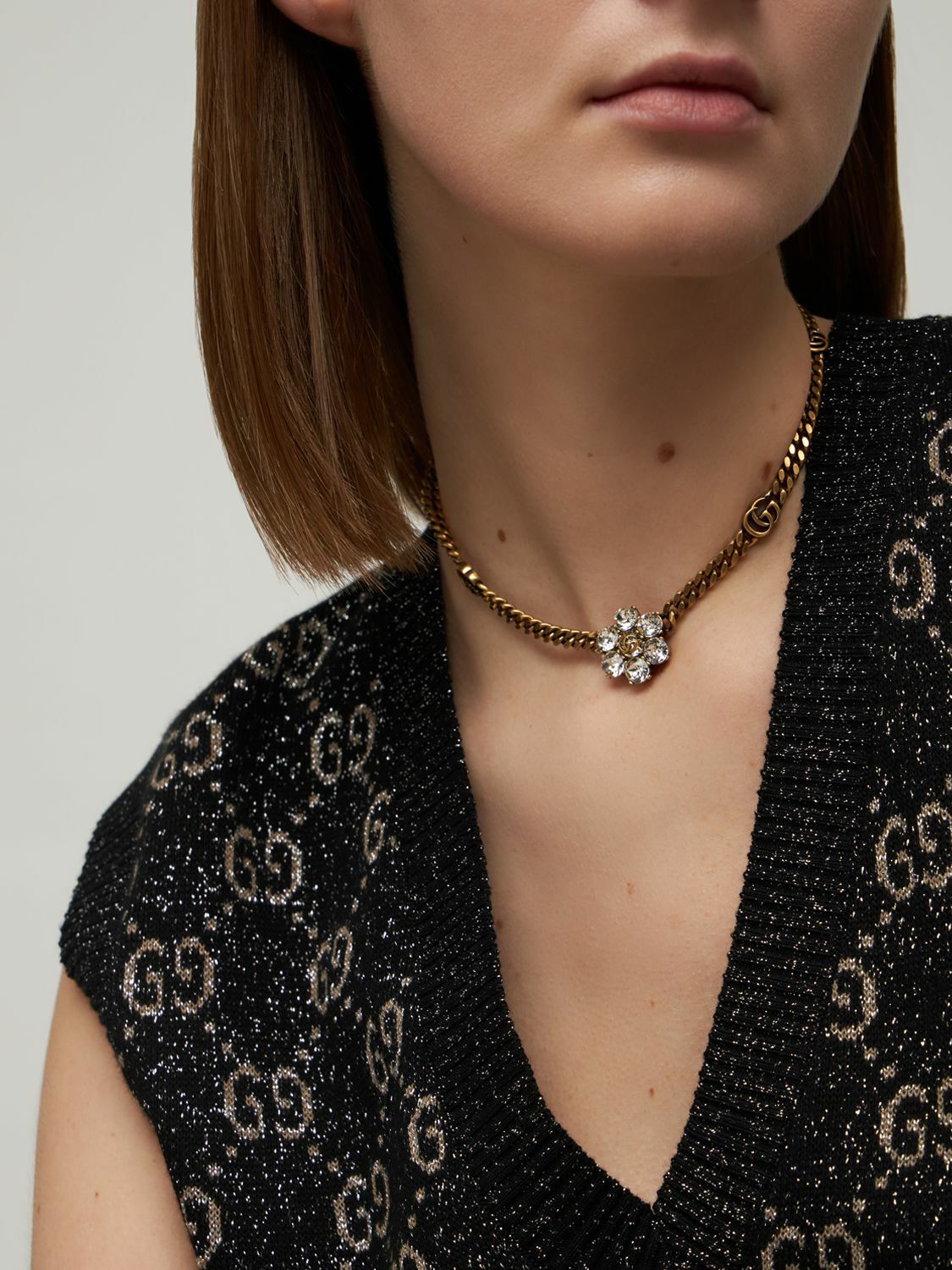 GUCCI Gg Marmont Choker W/ Crystals Gucci
