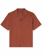 Frescobol Carioca - Angelo Camp-Collar Linen Shirt - Orange