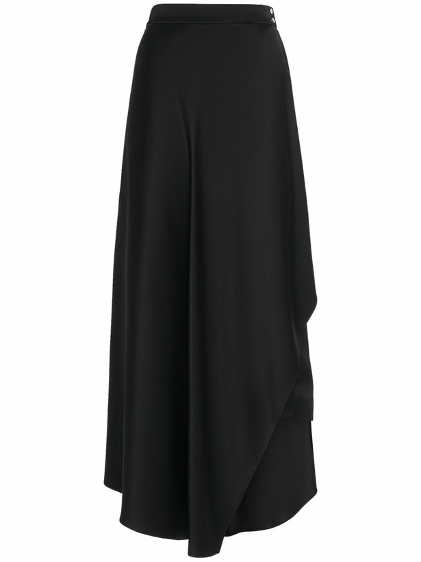 Photo: LORO PIANA - Alin Silk Satin Flared Midi Skirt