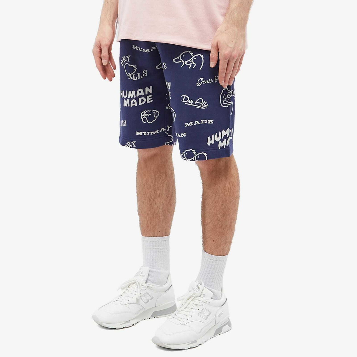 Human Made Men's Printed Sweat Short in Navy Human Made