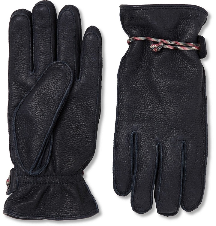 Photo: Hestra - Granvik Wool-Lined Full-Grain Leather Gloves - Blue