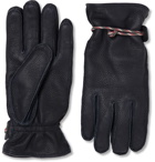 Hestra - Granvik Wool-Lined Full-Grain Leather Gloves - Blue