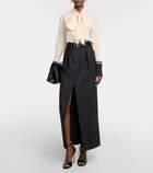 Victoria Beckham Bow tie-neck silk crêpe blouse