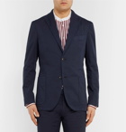 Boglioli - Storm-Blue Unstructured Stretch Cotton and Linen-Blend Suit Jacket - Men - Navy