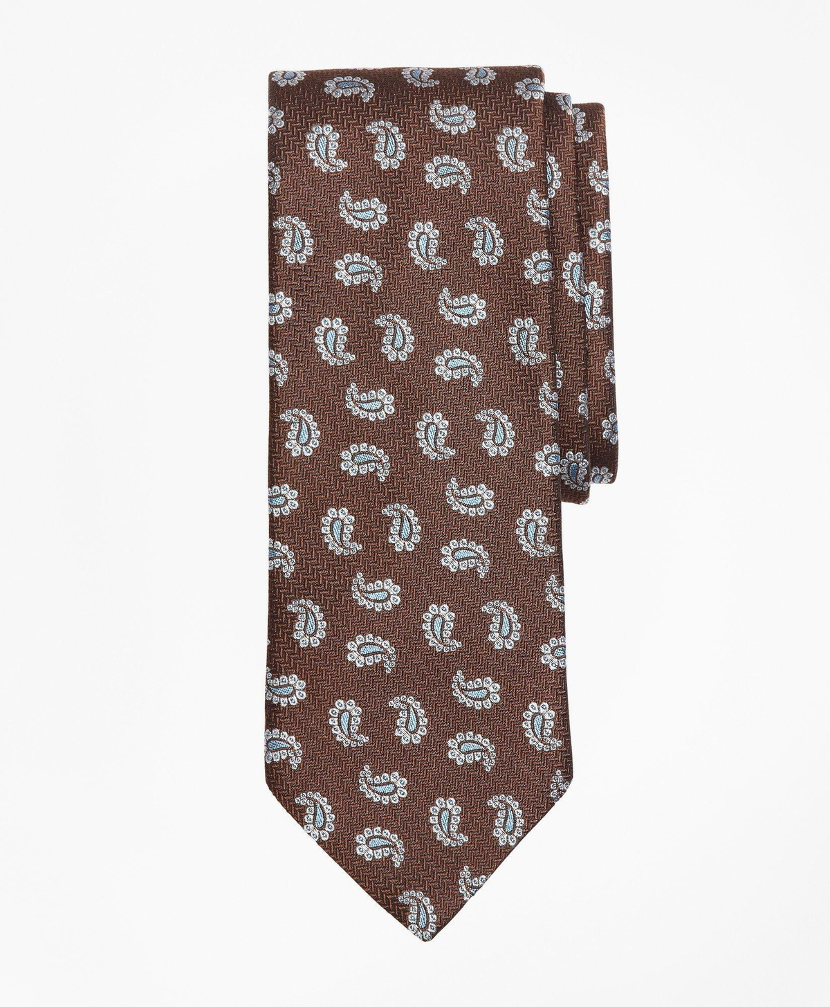 Brooks Brothers Men's Textured Ground Tossed Pine Tie | Brown