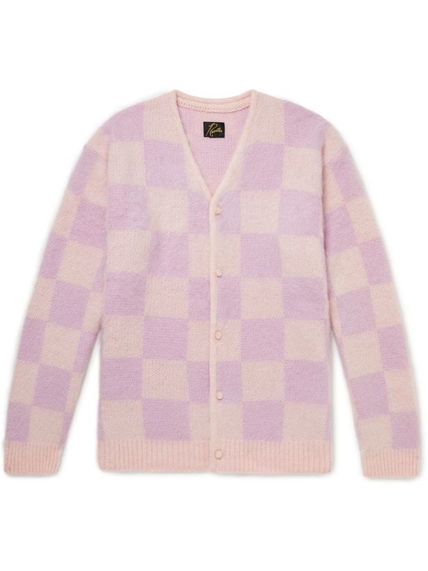 Photo: Needles - Checked Mohair-Blend Cardigan - Pink