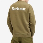 Barbour Men's OS Nicholas Crew Sweatshirt in Mid Olive