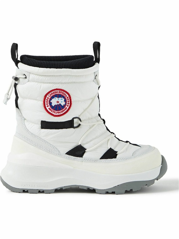 Photo: Canada Goose - Toronto Suede-Trimmed Quilted Shell Boots - White