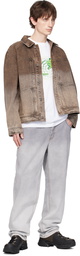 Dime Brown Gradient Denim Jacket