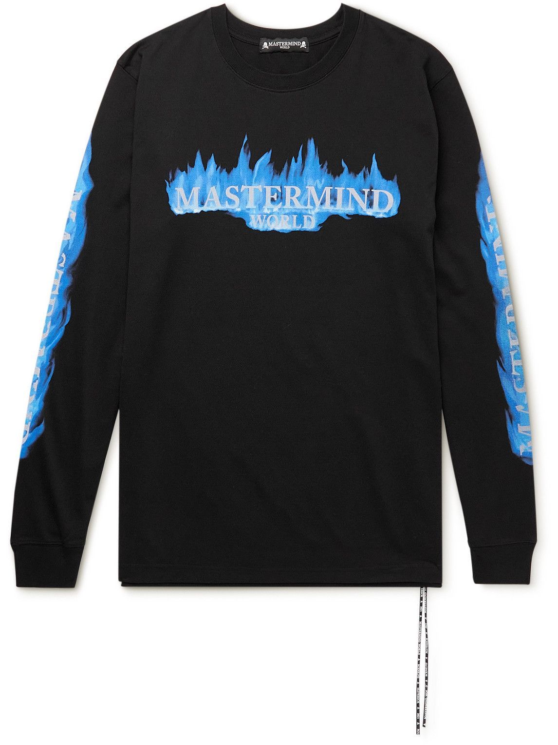 Mastermind World Logo Print Cotton Jersey T Shirt Black Mastermind