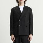 MKI Men's Double Breasted Suit Jacket in Black
