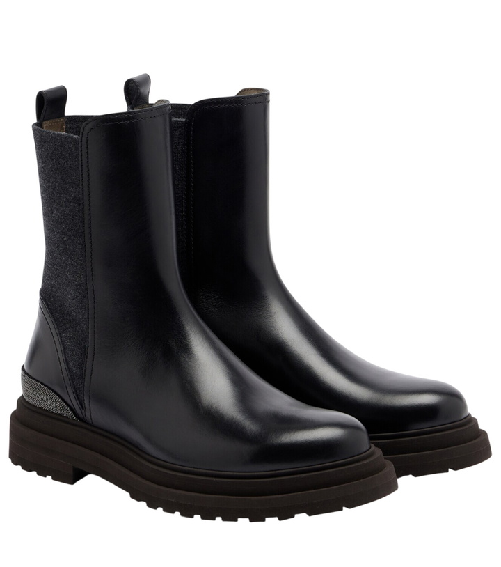 Photo: Brunello Cucinelli Monili leather Chelsea boots