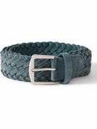 Loro Piana - 4cm Woven Suede Belt - Blue