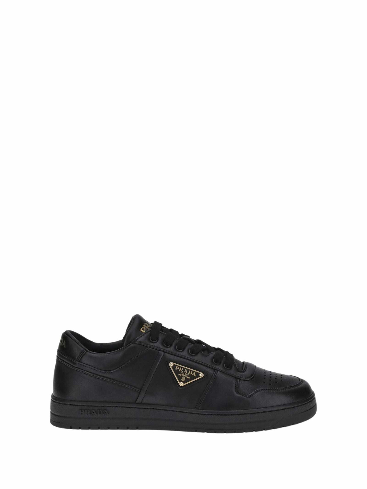 靴 PRADA verclo leather shoes black Prada Black Leather and Mesh Velcro High-Top Sneakers Prada