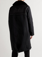 Yves Salomon - Cotton-Blend Hooded Down Parka with Detachable Shearling Liner - Black