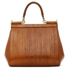 Dolce and Gabbana Brown Eel Small Sicily Bag