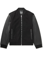Theory - Evans Melton Wool and Leather Bomber Jacket - Black